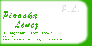 piroska lincz business card